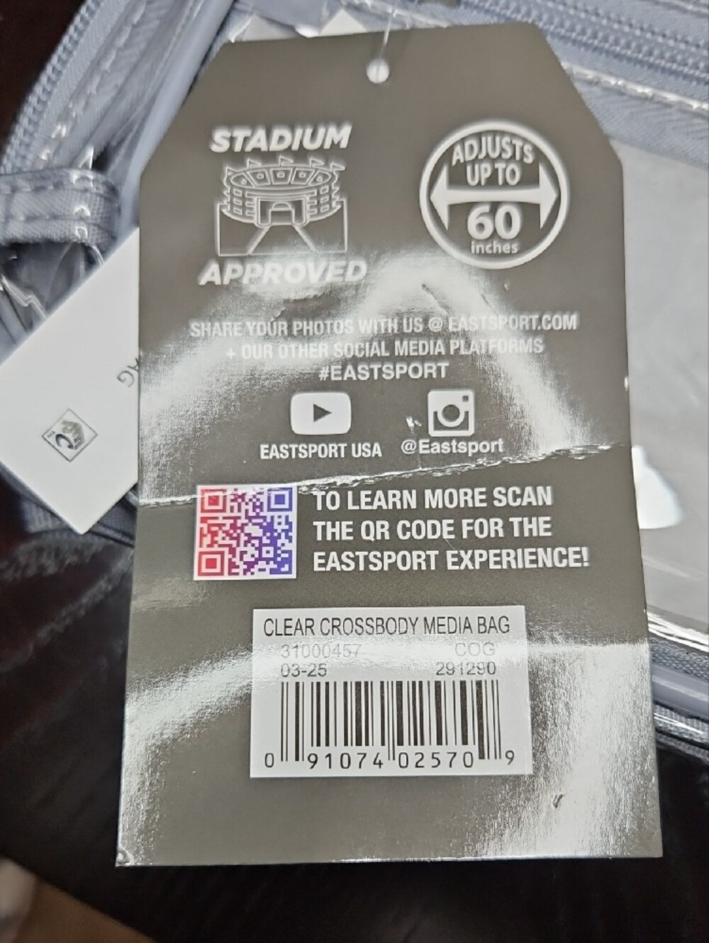 EastSports Clear Belt Bag in Light Gray NWT - Picture 9 of 9